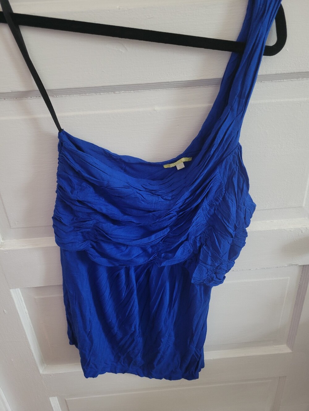 Royal Blue One-Shoulder Ruffled Top